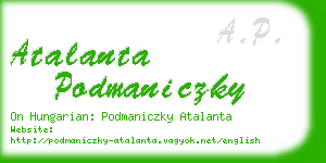 atalanta podmaniczky business card